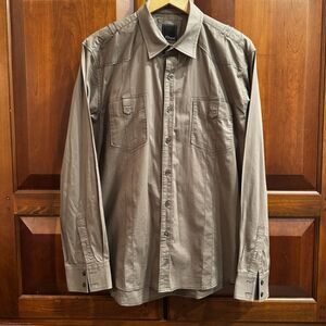 7 Diamonds Men's Button Down Olive Green Shirt Size XL